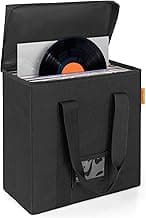 Vinyl Record Storage Box with Lids and Handle Vinyl Album Storage Case Bag for 12 inch LP image