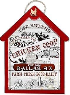 Personalized Printed Chicken Coop Signs, Wooden Chicken Signs, Chicken Coop 8"" to 18"", Chicken Decor, Chicken Accessories, Chicken House, Chicken Gifts, Funny Farm, Farmhouse Wall Decor (002) image