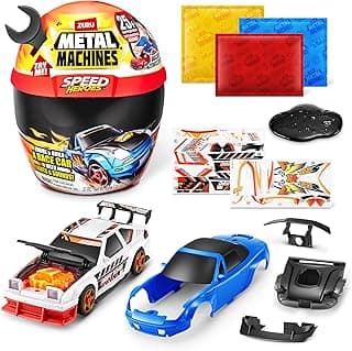 Metal Machines Speed Heroes (Black) by Zuru, 20+ Surprises, Build your own Car, Two Bodies, Lights & Sounds, Slime image