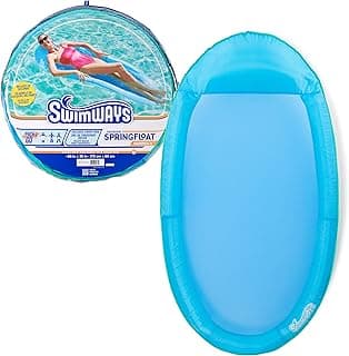 SwimWays Spring Float Premium Hammock Pool Lounger for Swimming Pool, Inflatable Pool Floats Adult with Fast Inflation for Ages 15 & Up, Sky Blue image