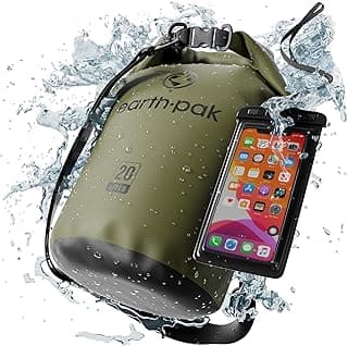 Earth Pak Waterproof Dry Bag - Roll Top Waterproof Backpack Sack Keeps Gear Dry for Kayak with Waterproof Phone Case image
