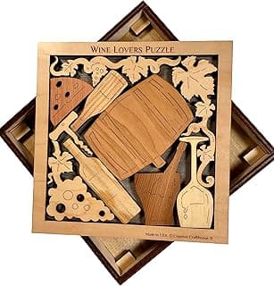 Wine Lovers Puzzle - Artistic and Challenging wood brain teaser puzzle image