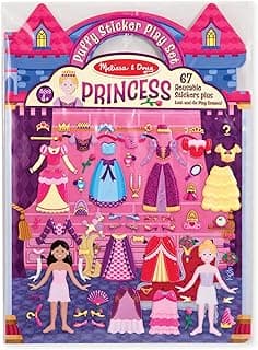 Puffy Sticker Set: Princess - 67 Reusable Stickers Kids Fashion Activities, Restickable Princess Sticker Book, Puffy Stickers for Kids Ages 4+