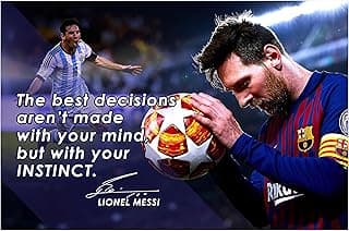 Lionel Messi Motivational Poster Quote inspirational Quotes Classroom Posters Mens Soccer Pro Coaching Wall Art Growth Mindset Teacher Educational Signed Memorabilia Sports Decor Jersey Boys P113 image