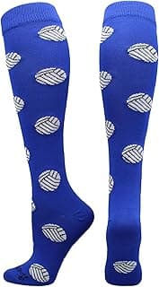 Volleyball Socks with Volleyballs for Girls Women Youth Adult Over the Calf Gift Accessories Long Tall Fun image