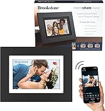 8” WiFi Digital Photo Frame | Send Photo or Video from Phone to Digital Picture Frame with Free PhotoShare Frame v2 app | End-to-End Encryption | Quick Easy Setup | Black Wood image