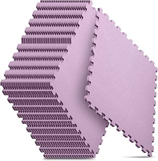 Home Gym Mat, Puzzle Exercise Mat, EVA Interlocking Foam Floor Tiles for Home Workout Equipment and Kids' Play Areas - Pink, 24 in x 24 in x ½ in - 24 Tiles (Pink, 24 Pack, 96 SQ FT)