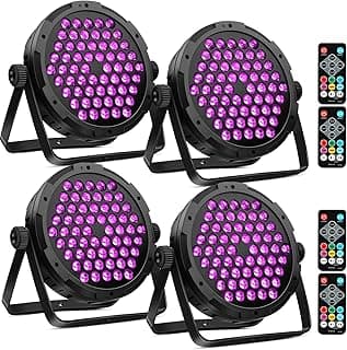 60 LED Par Lights DMX - 90W RGB Stage DJ Par Light Remote Control Sound Activated Auto Play Uplights for Events Church Club Wedding Party Mobile Music Live Show Entertainment Stage Lighting