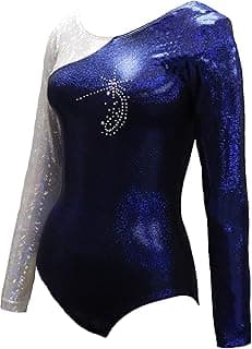 Sapphire Dazzle Sparkling Long Sleeve Gymnastics Leotard, Dance or Tumbling image