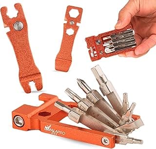 Bike Tool Kit Portable 20 in 1 Compact and Lightweight (117.5g) Chrome-Vanadium (CRV) - Bike Multitool with Chain Breaker - MTB Multitool - Bike Repair Tools (Orange) image