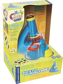 Kids First Big & Fun Microscope Science Experiment Kit | Easy-to-Use Kids Microscope | Ages 4-6 | STEM Experiment Guide and Full-Color User Manual | 72 Images | Extra-wide Eyepiec with Light-up Stage image