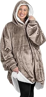 Bare Home Wearable Blanket B-Cozy Hoodie - Soft Plush Sherpa - Warm and Cozy - Oversized Wearable Blanket - Adult & Kid Sizes image