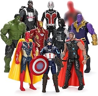Superhero Action Figures Toys - 10Pcs Movie Character Figures for Kids and Fans Obsessed with Character Collections, Red image