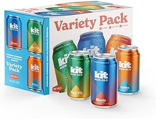 Kit Non-Alc - Non-Alcoholic Craft Beer – Variety 12pk Cans, Blonde, Hazy, Golden, 12 FL OZ, 4 Simple Ingredients – Gluten-Removed, Vegan Friendly, Dairy Free