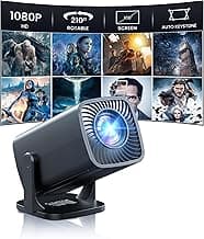 Mini Projector, Full HD 1080P Support Video Projector, Portable Small Movie Projector, Smart Projector Compatible with iOS/Android/TV Stick/USB/HDMI, Indoor & Outdoor (Standard System&Black)