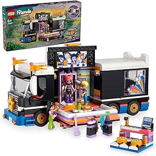 Friends Pop Star Tourbus Vehicle Building Kit, Social-Emotional Toys with Bus and 4 Dolls, Gift for Kids, Girls and Boys 8 Years and Up 42619