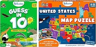 United States Map Puzzle & Guess in 10 Animal Planet Bundle, Fun Educational Games for Kids and Adults for Kids, Teens & Adults image