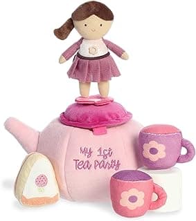ebba™ Engaging Baby Talk™ My Lil Tea Party™ Baby Stuffed Animal - Sensory Delight - Interactive Learning - Purple 9 Inches