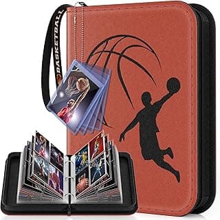 Basketball Card Binder 440 Pocket, Sports Card Binder with Card Display Design, Premium Card Ablums with Sports Pattern Wristband Fit for Basketball Cards 2024-2025 image