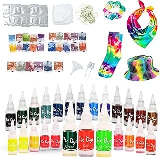 Tie Dye Kit for Kids & Adults - Complete DIY Tie Dye Set w/Tie Dye Powder in Tie Dye Refill Packets -Fun Kids Tie Dye Kit w/Nozzle Spray Tie Dye Kit for Fabric - Dye for Clothing (Pack of 26, 35 ml) image