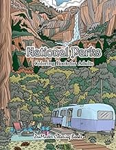 National Parks Coloring Book for Adults: An Adult Coloring Book of National Parks From Around the Country with Country Scenes, Animals, Camping, and ... (Therapeutic Coloring Books for Adults) image