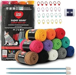 Red Heart Super Saver Super Yarn Knit Kit with Accessories for Crochet & Knitting & Amigurumi Projects image