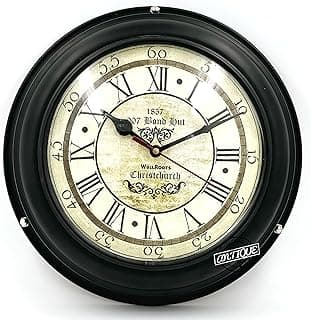 Aesthetic Wall Clock, 1857 Bond Printed Dial, Black Frame, Lightweight Ship Clocks for Home, Office, Cafe image