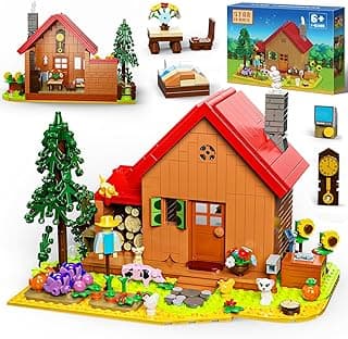 Star Farmhouse Building Blocks Set Toy, with Farm Facilities and Small Animal Figures, DIY Valley House Building Kit for Adults and Kids, Gift for Girls and Boys Ages 6 Plus image