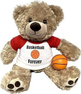 Personalized Basketball Teddy Bear - 13 inch Honey Vera Bear image