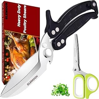 Heavy Duty Poultry Shears Kitchen for Chicken Meat,Multipurpose Kitchen Shears for Food,Herb Scissors with 5 Blades and Cleaning Comb, Cool Kitchen Gadgets Tools 2024 Green,2pcs set,black image