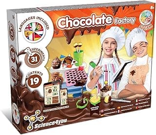 Science4you Chocolate Factory for Kids - Chocolate Making Kit + 31 Experiments + Molds Included, Kid´s Baking Kit to Make Chocolate Candies, Games, Toys, Gifts for Boys and Girls 8 9 10+ Years Old image