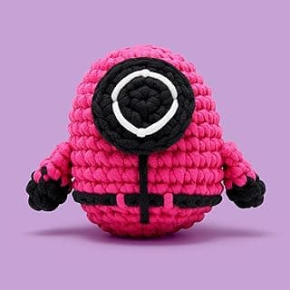 The Woobles Beginners Crochet Kit with Easy Peasy Yarn as seen on Shark Tank - with Step-by-Step Video Tutorials - Squid Game (Red Guard) image