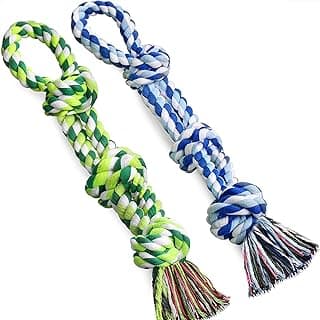 Dog Rope Toys 2 Nearly Indestructible Dog Toys, Dog Toy for Medium to Large Breed, Dental Cleaning Chew Toys, Dog Tug Toy for Boredom, Dog Teething Toys, Dog Rope Toy for Aggressive Chewers image