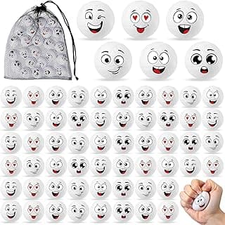 Shappy 24 Pcs Mini Volleyball Stress Ball Tiny Foam Sports Balls with Emotion Volleyball Team Gifts Sports Ball with Mesh Drawstring Bag for Volleyball Party Birthday School Carnival Reward, 6 Style image