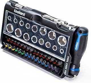 Mini Ratchet Wrench Set 52pcs with Sockets and Screwdriver Bits, 1/4” Dual Flex Head Ratchet Wrench for Tight Space, for Domestic Appliances, Furniture, Automotive, DIY Home Improvement Project, etc. image