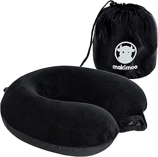 Travel Neck Pillow, Top Memory Foam Pillow for Head Support, Ideal for Airplanes, Cars, and Home Recliners, Adjustable and Soft (Black) image