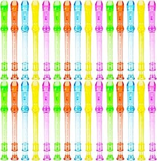 30 Pcs 6 Hole Mini Orchestra Musical Plastic Recorders Instrument Beginner Small Soprano Recorder for Kids Music Themed Party Supplies Gifts image
