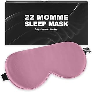 Silk Sleep Mask 100% 22 Momme Mulberry, Sleep Eye Mask for Women Men, Blackout Blindfold with Adjustable Strap, Side Sleeper Eye Cover, Soft Eyeshade Filled with Premium Mulberry Silk (Pink) image