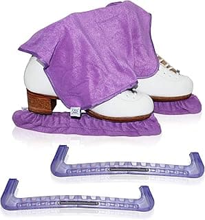 CRS Cross Skate Guards, Soakers and Towel Gift Set - Ice Skating Guards and Soft Skate Blade Covers for Figure Skating or Hockey image