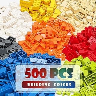 Classic Building Bricks Set, 500 Pieces Basic Building Blocks, STEM Creative Compatible with All Major Brands, Ideal Educational Toy for Kids Teens image