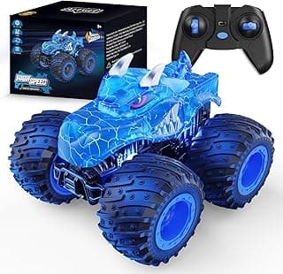 Remote Control Car, 2.4GHz Monster Trucks Toys with Light Spray, Brithday Gift for Kids 3 4 5 6 7 8, All Terrain RC Cars, Toddler Toys for Boys Girls 3+ Year Old image