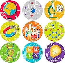 1800 Pcs Science Stickers for Kids Science Teacher Reward Stickers Science Party Favor Stickers Bulk Chocolate Stickers Science Decals for Chemistry Laboratory Birthday Theme Party Favors, 9 Styles