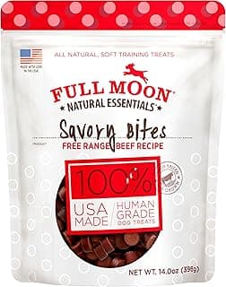 Full Moon All Natural Human Grade Dog Treats, Essential Beef Savory Bites, 14 Ounce image