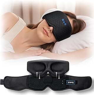 Sleep Mask with Bluetooth Headphones: 100% Blackout 3D Zero Eye Pressure Detachable- Bluetooth 5.4 Wireless Music Sleeping Headphones with HD Speaker -Airplane Travel Essential Sleep Aid Gift