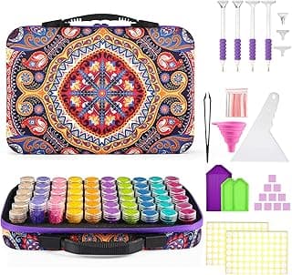 POLRAI Diamond Painting Storage Containers 60 Slot Diamond Painting Accessories, Diamond Art Accessories and Tools for DIY 5D Diamond Art Craft Jewelry Bead Rhinestones Organizer