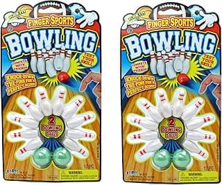 JA-RU Mini Bowling Toys (2 Set) Miniature Bowling Pins & Bowling Ball for Kids & Adults. Small Tabletop Games & Office Desktop Toys. Stress Relief Novelty Gifts Arcade Prizes Stocking Stuffer. 217-2p image