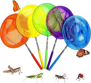 Kids Telescopic Butterfly Fishing Nets for Kids Catching Insect Net Outdoor Tools for Catching Bugs Fish Insect Ladybird, Extendable 34 Inches and Anti Slip Grip