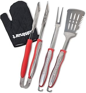 Cuisinart CGS-134 Grilling Tool Set with Grill Glove, Red (3-Piece)