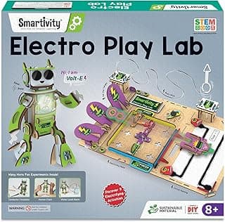 Smartivity Electro Play Lab for Kids Ages 8-14 I Electricity Kit with 9 Circuits Experiements & DIY Robot - Light & Sound Effects | STEM Science Project Kit | Birthday Gift for Boys & Girls image