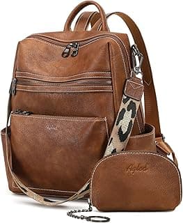 Leather Backpack Purse for Women Designer Ladies Shoulder Bag Fashion Faux Work Travel Handbags image